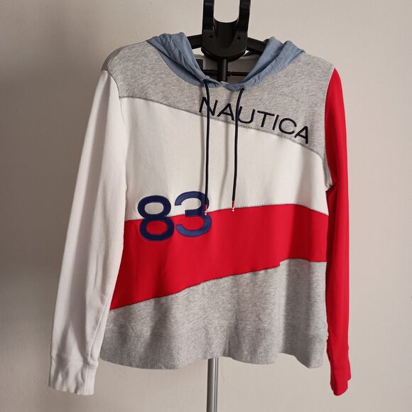 Nautica Boys Red White Blue Pullover Hoodie Sweatshirt Size XL - Picture 4 of 16
